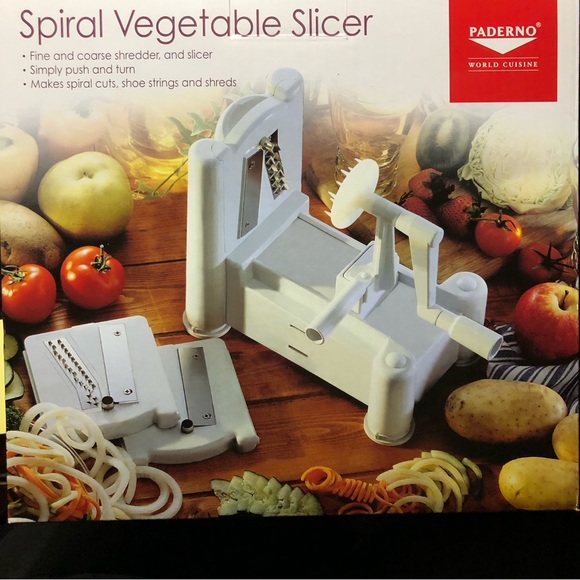 Paderno World Cuisine 3 Steel Blade Vegetable Slicer/Spiralizer, Counter-Mounted - Picture 10 of 13